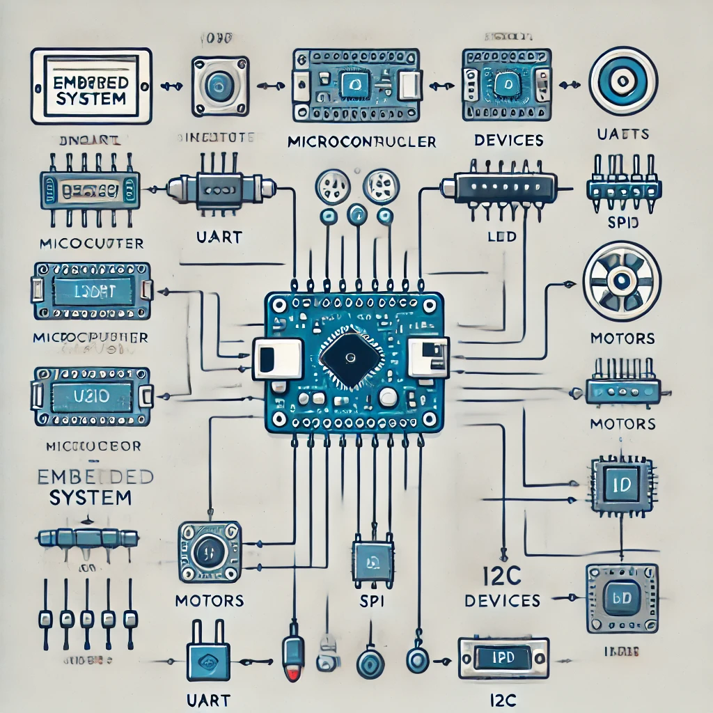 Microcontroller diagram explaining how microcontrollers work in embedded systems